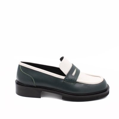New York  Olive Off White Loafers