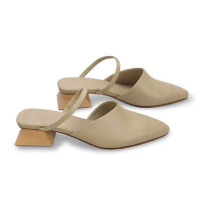 Crossed-Strap Woodn Mules