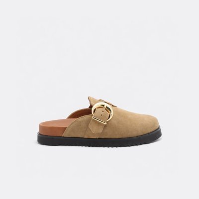 Oslo Camel Suede Mules