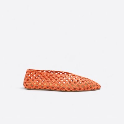 Positano Orange Ballet Flats